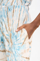 Blue and brown tie dye print ribbed trousers_3
