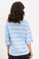 Blue and ivory striped short sleeved rugby shirt_2