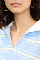 Blue and ivory striped short sleeved rugby shirt_3