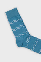 Blue and white double wave socks_2