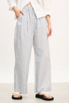 Blue and white multi stripe drawstring trousers_1