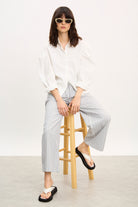 Blue and white multi stripe drawstring trousers_5