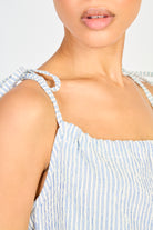 Blue and white striped button front tank_3