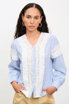 Blue and white striped eyelet blouse_1