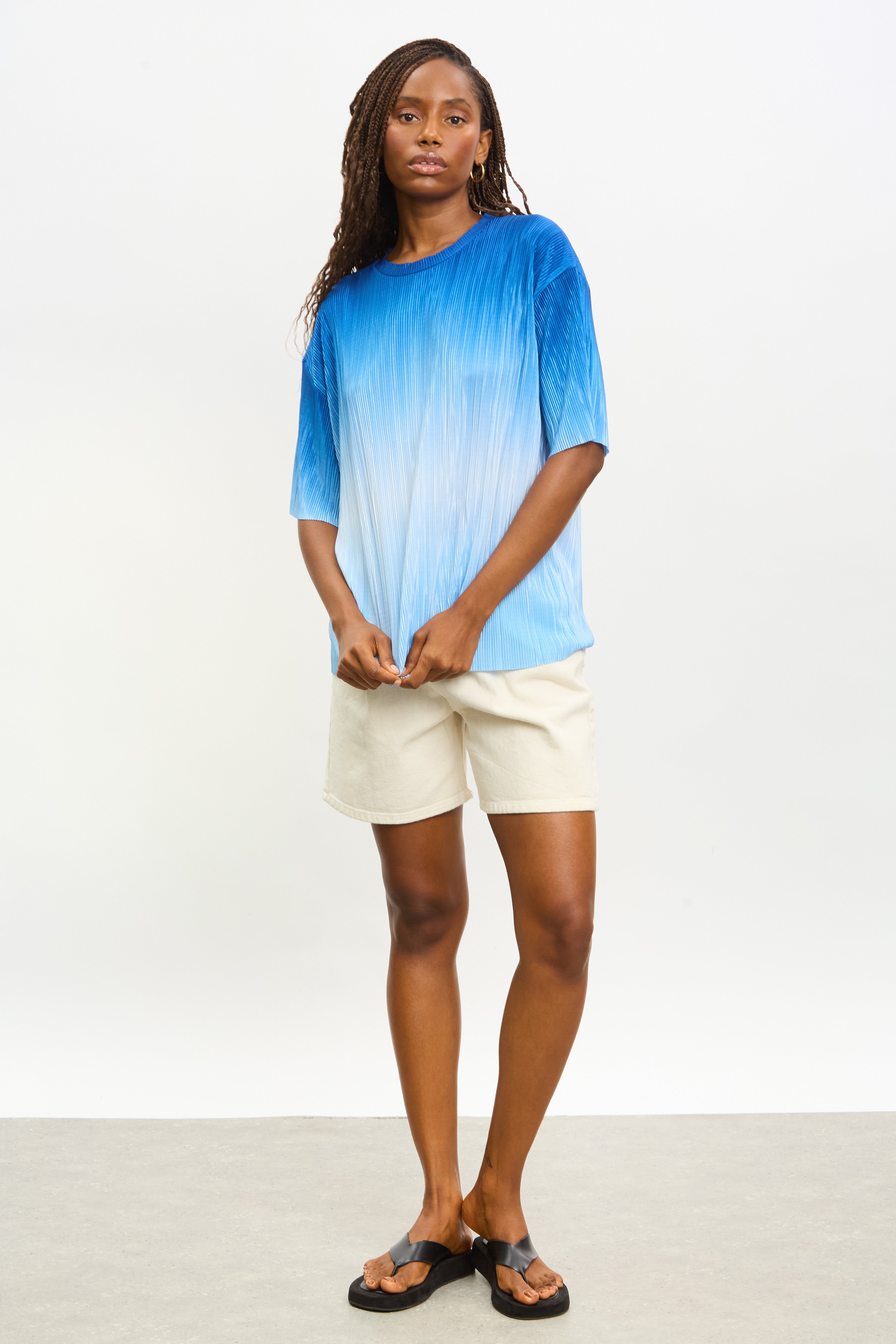 Blue bold ombre ribbed tee_4