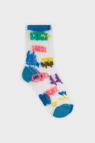 Bright multicolour sheer floral socks - Set of 3