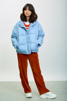 Blue grey duck down puffer jacket_5