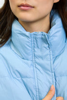 Blue grey duck down puffer jacket_4