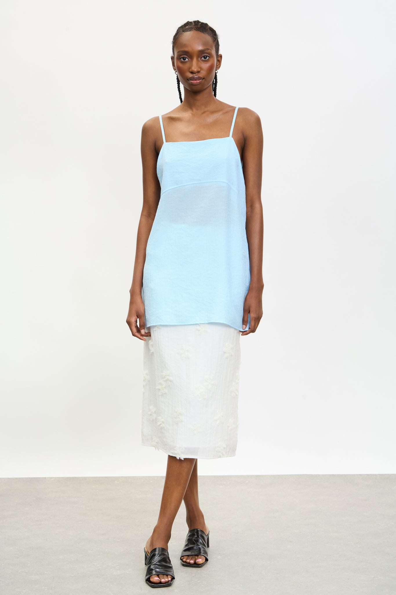 Blue semi sheer long thin strap tank_4