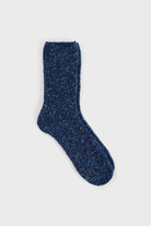 Blue smooth rainbow fleck wool blend socks_3