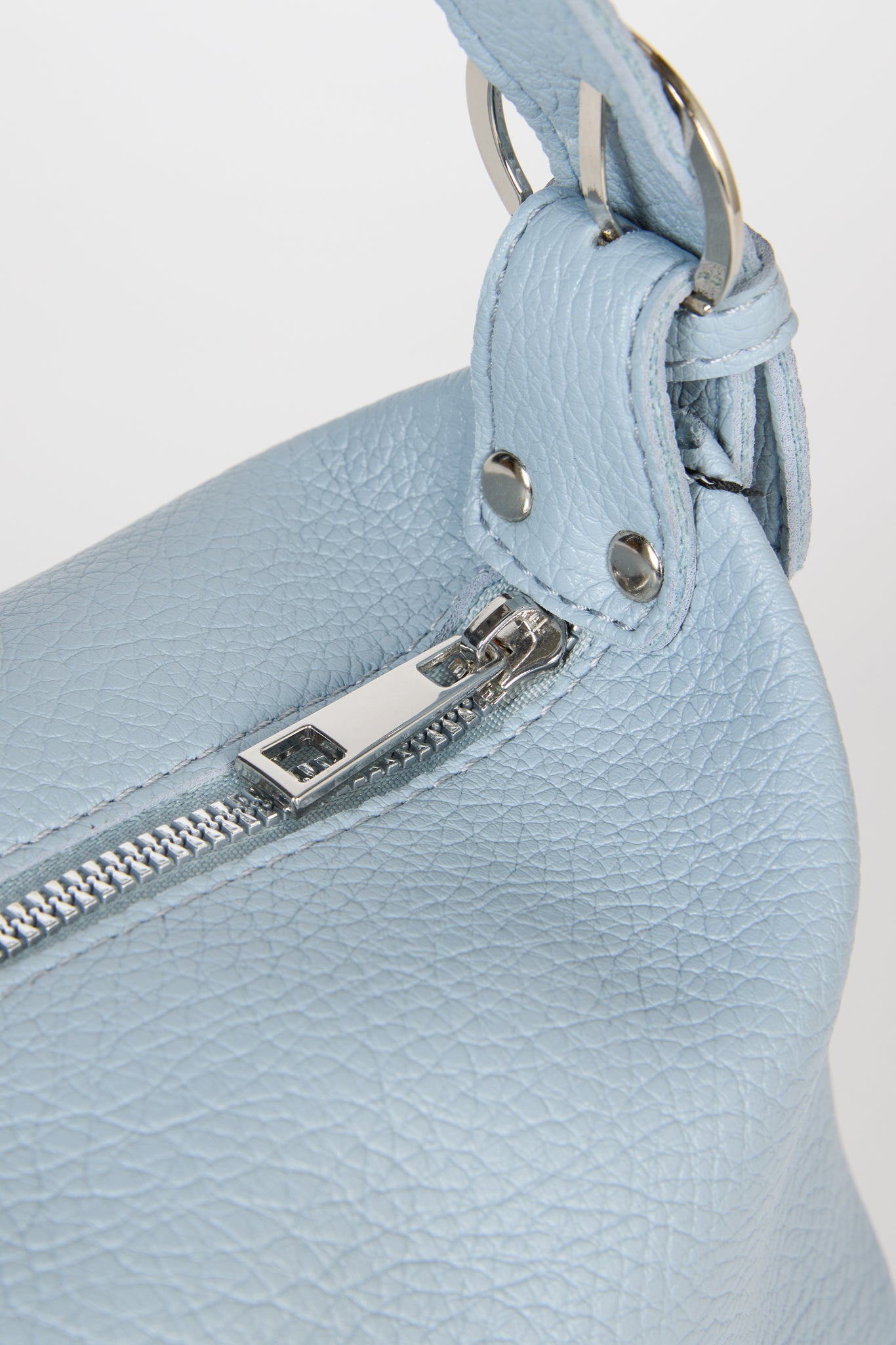 Blue vegan leather shoulder bag_5