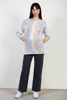 Blue and beige tie dye top_2