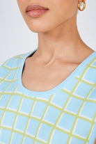 Blue and lime box check sweater vest_4