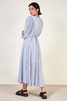 Blue and white printed maxi dress_2