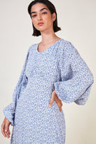 Blue and white printed maxi dress_3