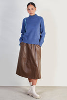 Blue cashmere blend ribbed neck jumper_2