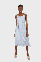 Blue double strap silky maxi dress_2