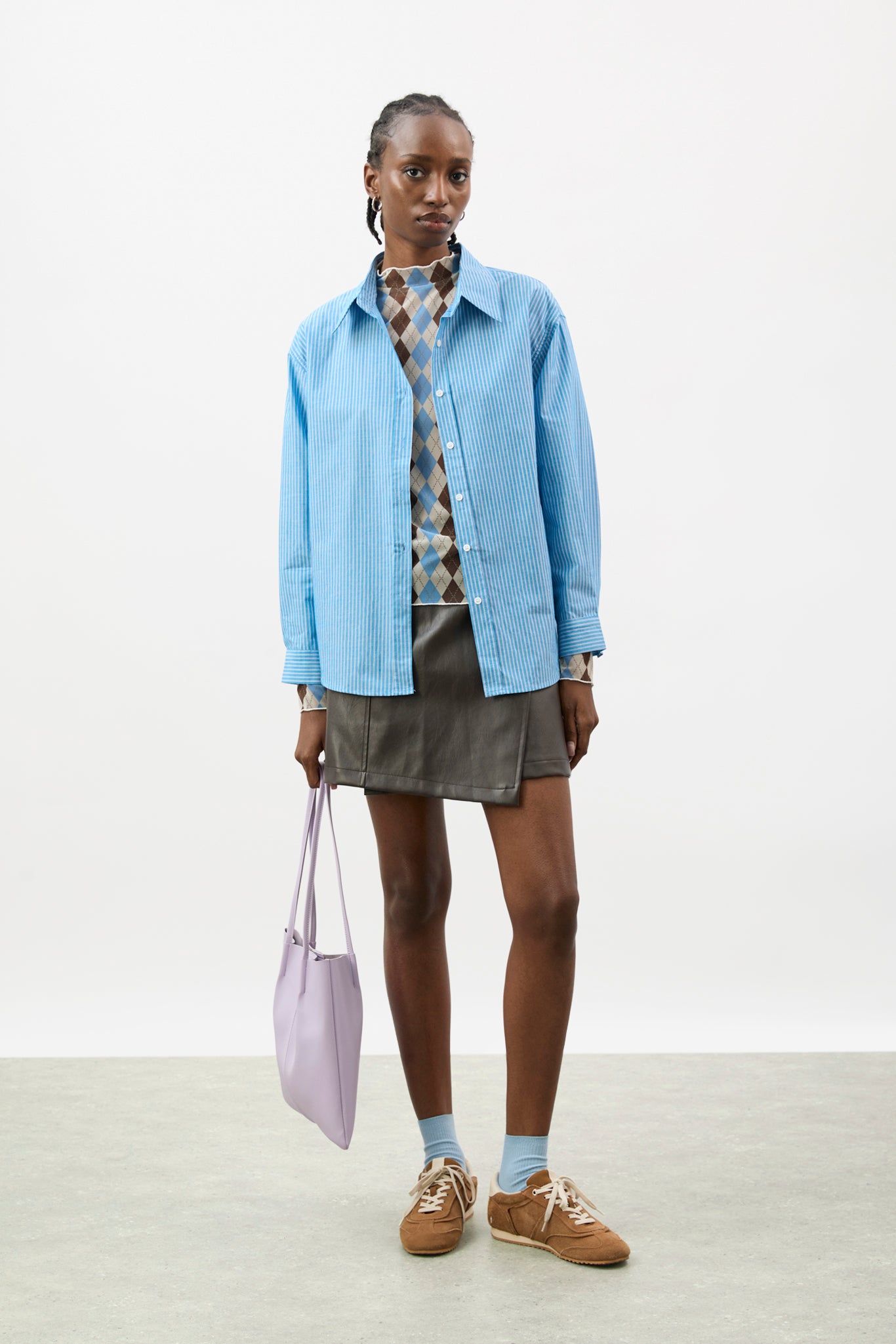 Bright blue and ivory striped shirt_5