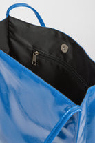 Bright blue high shine PVC tote bag_5