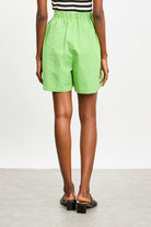 Bright green double pleat tailored shorts_2