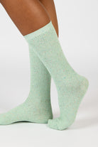 Mint rainbow fleck ribbed socks_1
