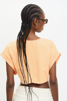 Bright orange tie waist sleeveless tee_2