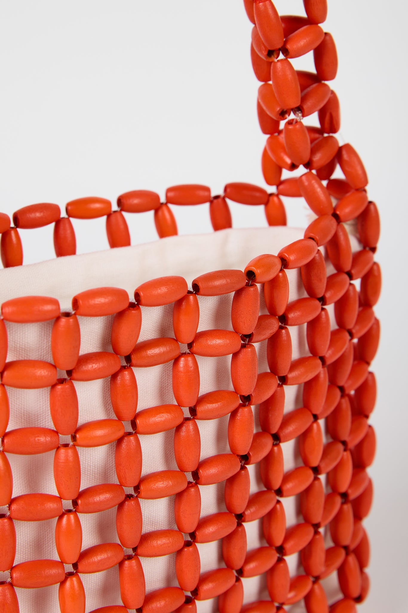 Bright orange wooden beaded mini shoulder bag_3