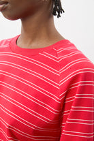 Bright red and ivory multi stripe raglan sleeve top_3