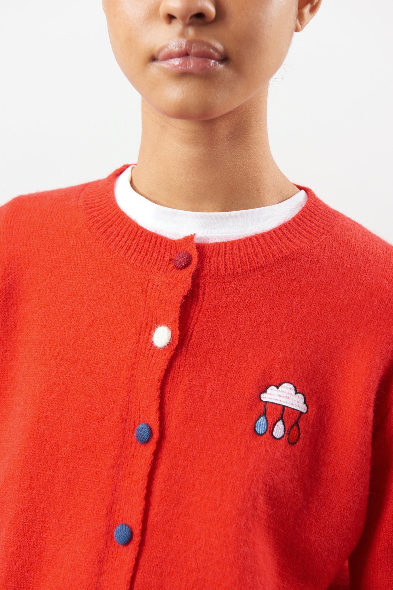 Bright red embroidered rain cloud cardigan_3