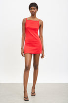 Bright red jersey tank dress_1