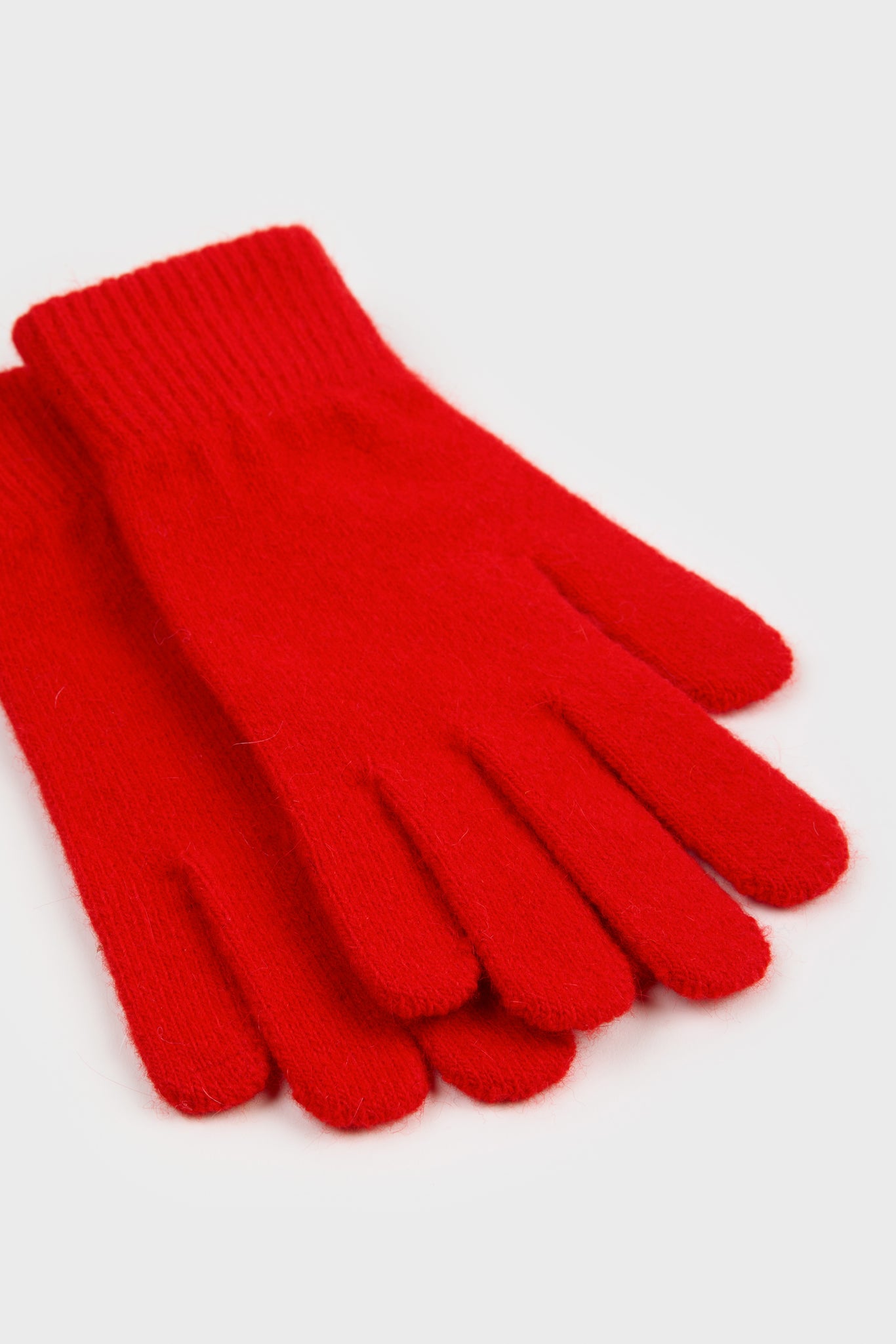 Bright red wool blend gloves_3