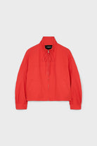 Bright red zip up short sports jacket_1