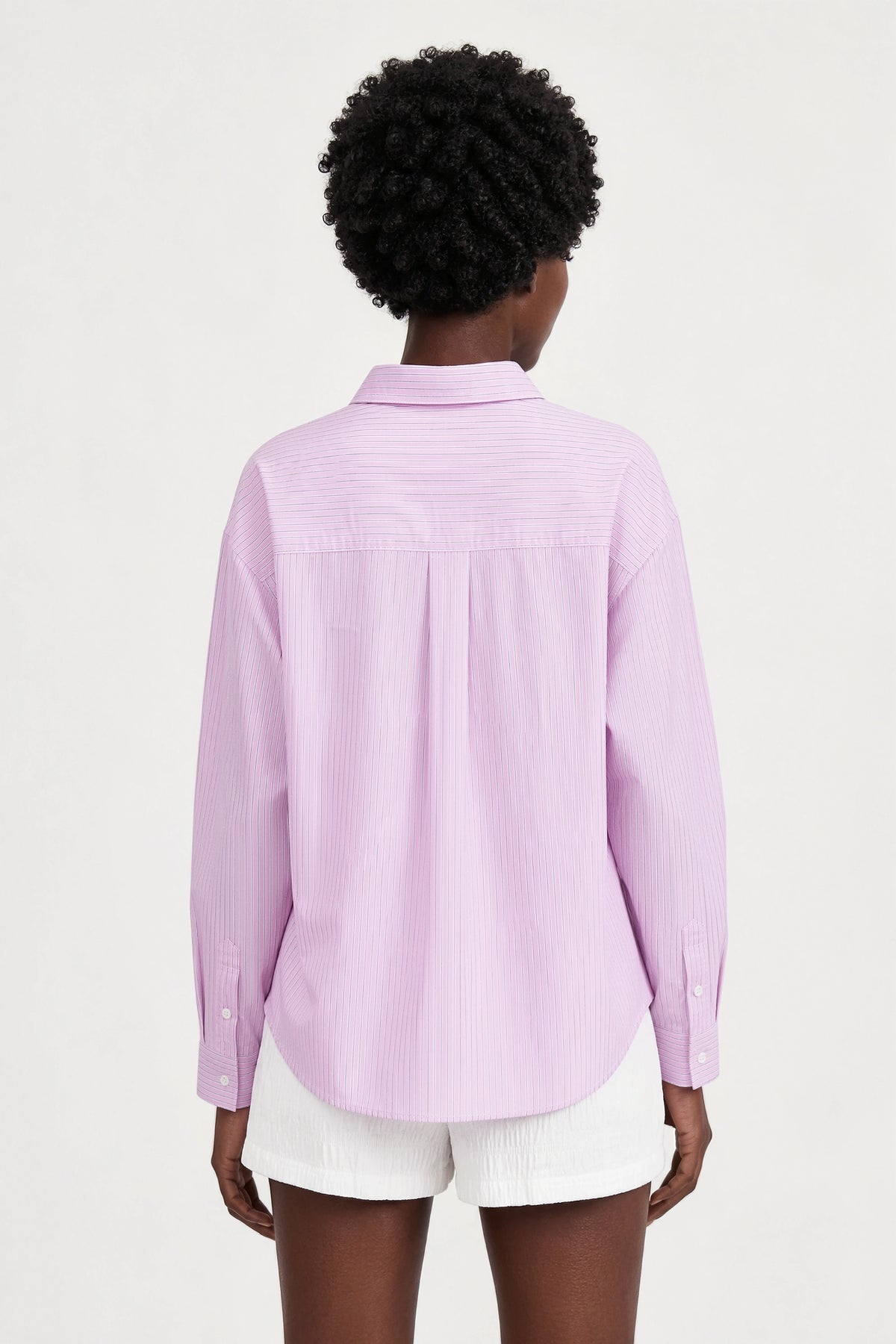 Bright pink and ivory striped shirt_2