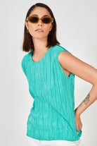 Bright green ribbed tank_1