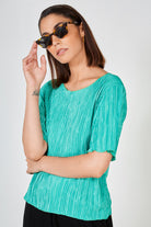 Bright green ribbed tee_1