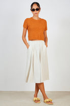 Bright orange textured poodle knit tee_4