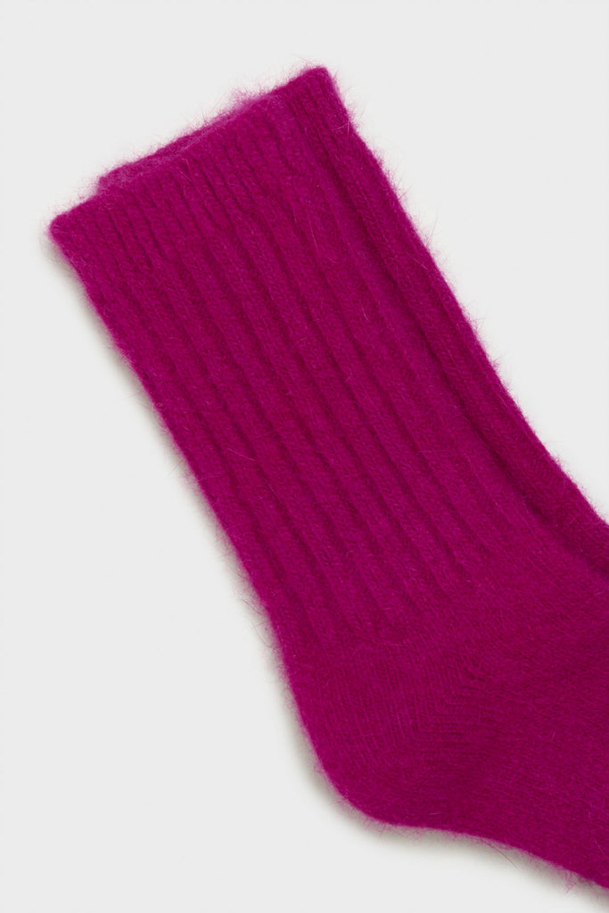 Bright purple angora ribbed socks_2