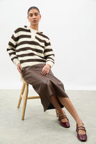 Brown and ivory wool blend striped hooded jumper_5