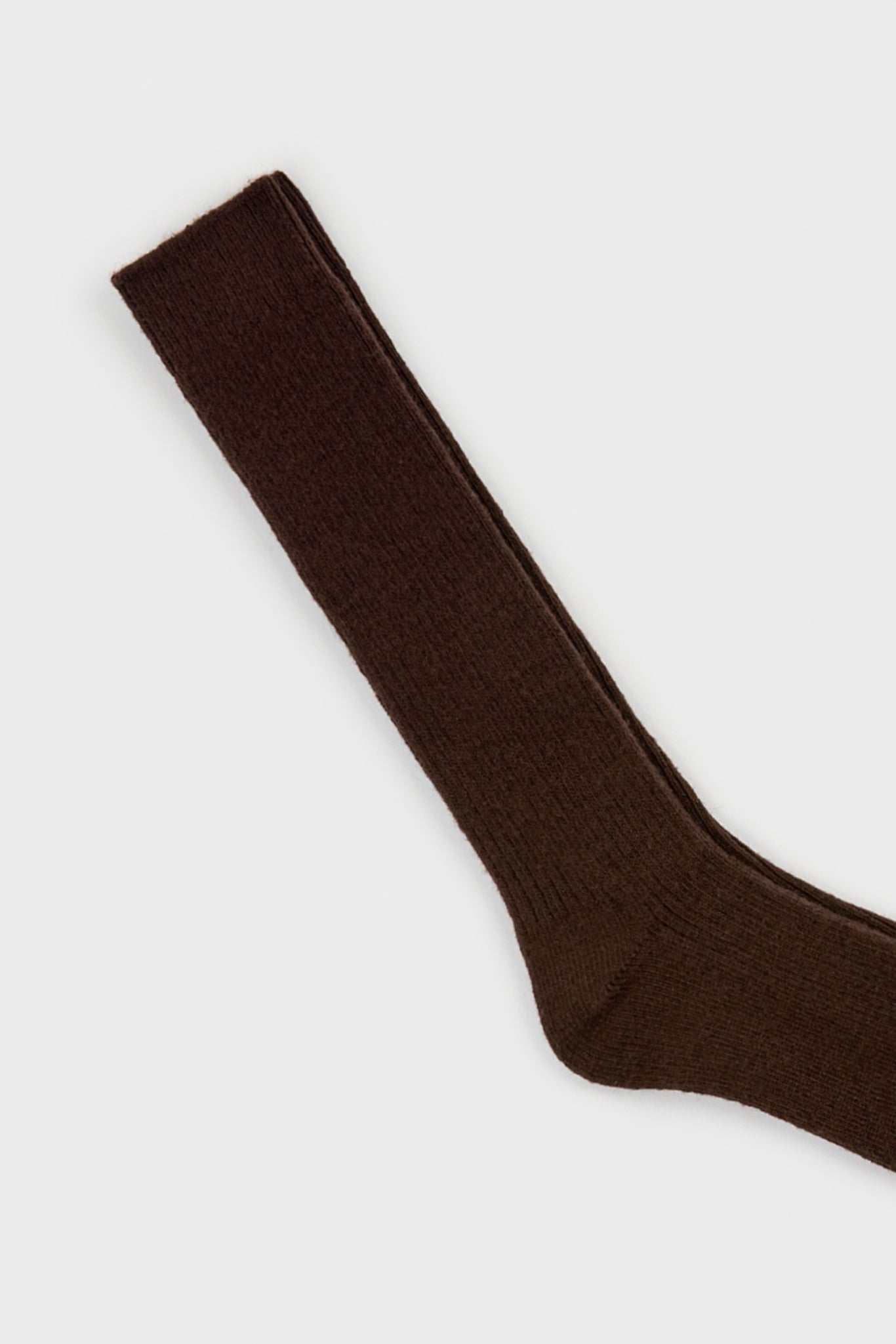 Brown cashmere alpaca blend knee high socks_2