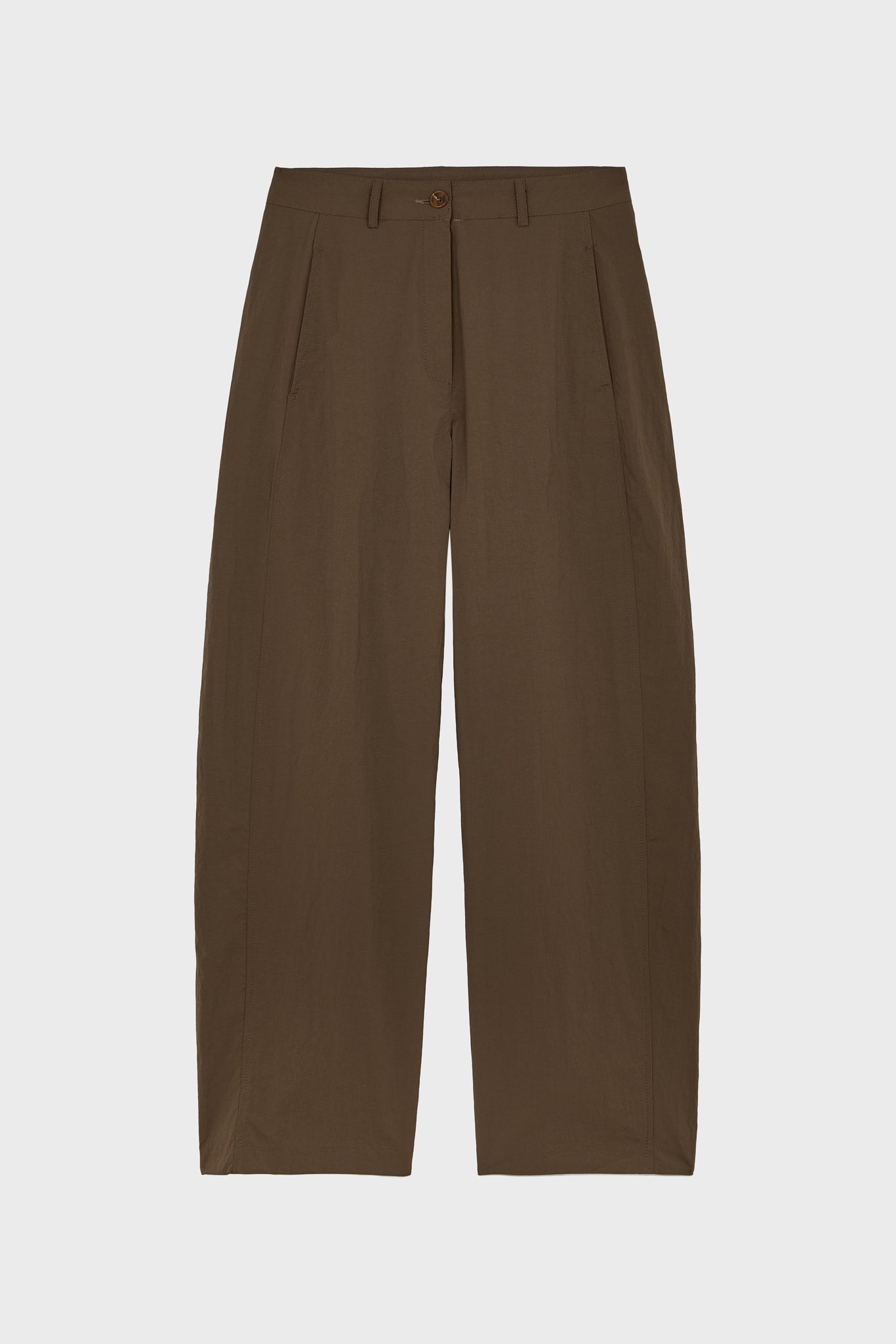 Brown crisp tailored balloon leg trousers_2
