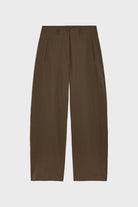 Brown crisp tailored balloon leg trousers_2
