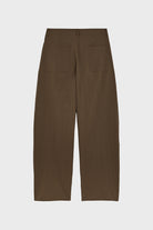 Brown crisp tailored balloon leg trousers_1