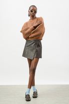 Brown flecked chunky knit cropped jumper_4