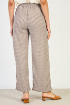 Brown gingham side pocket trousers_2