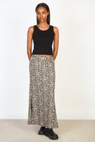 Brown leopard print maxi skirt_4