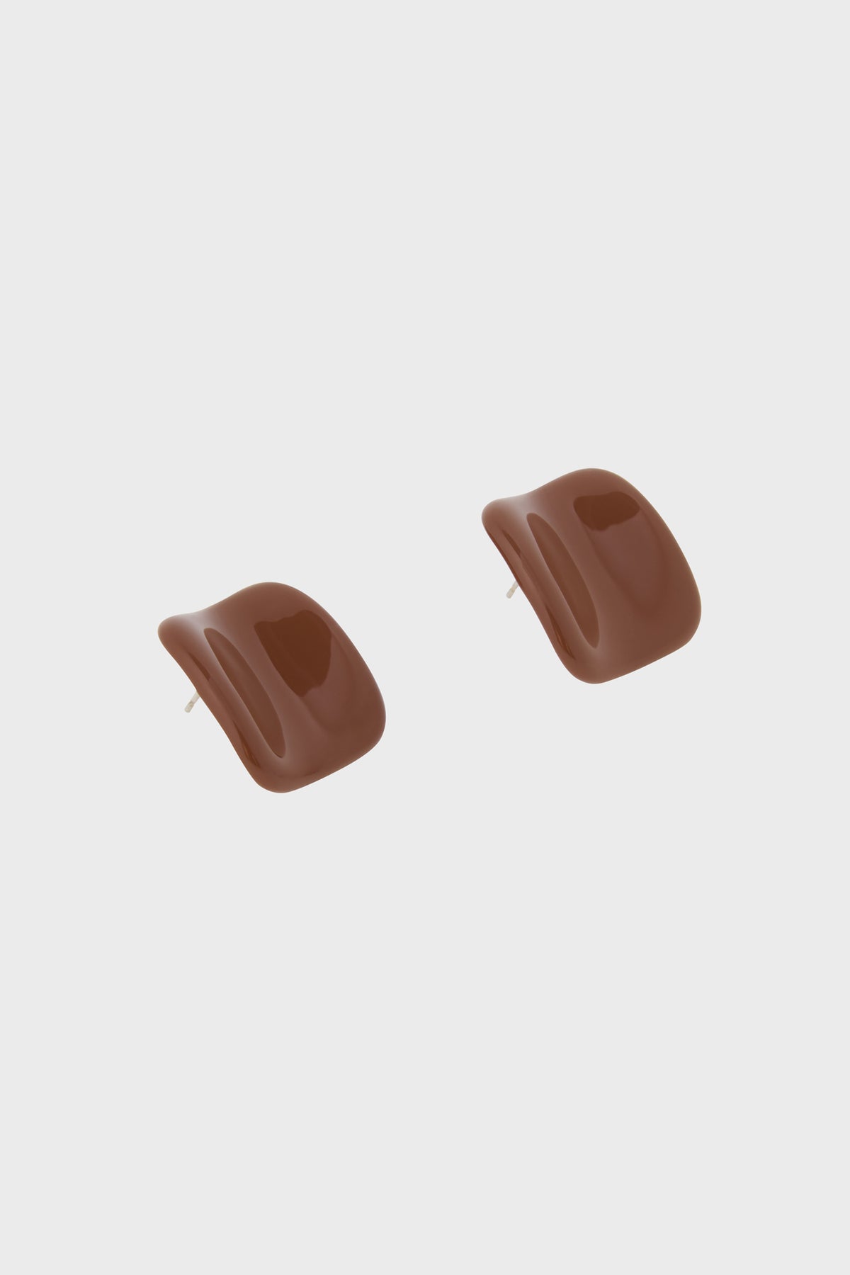 Brown organic square earrings_1
