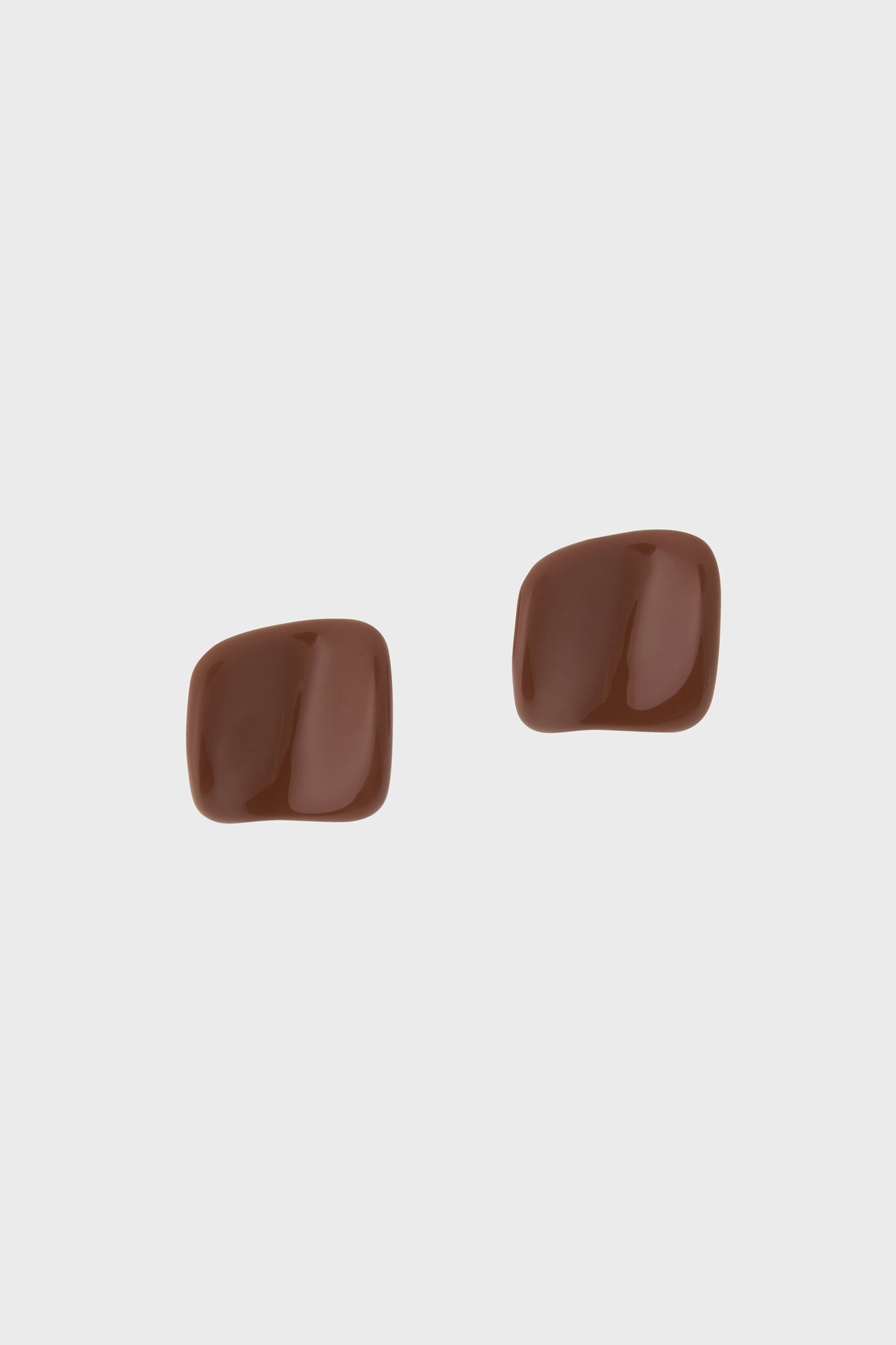 Brown organic square earrings_2