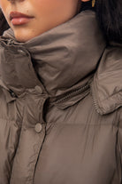 Brown oversized duck down puffer jacket_4