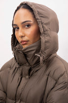 Brown oversized duck down puffer jacket_5