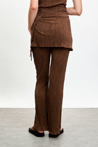 Brown ribbed skirt trousers_2
